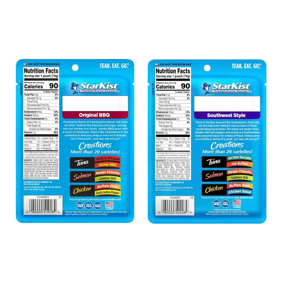 Starkist Chicken Creations 8 Flavor (8 Count) Variety Pack Of Pantry Staple Pouches By Ziggalou