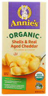 Anne'S Homegrown Organic Shells & Real Aged Cheddar Macaroni & Cheese 6 Oz Pack Of 12