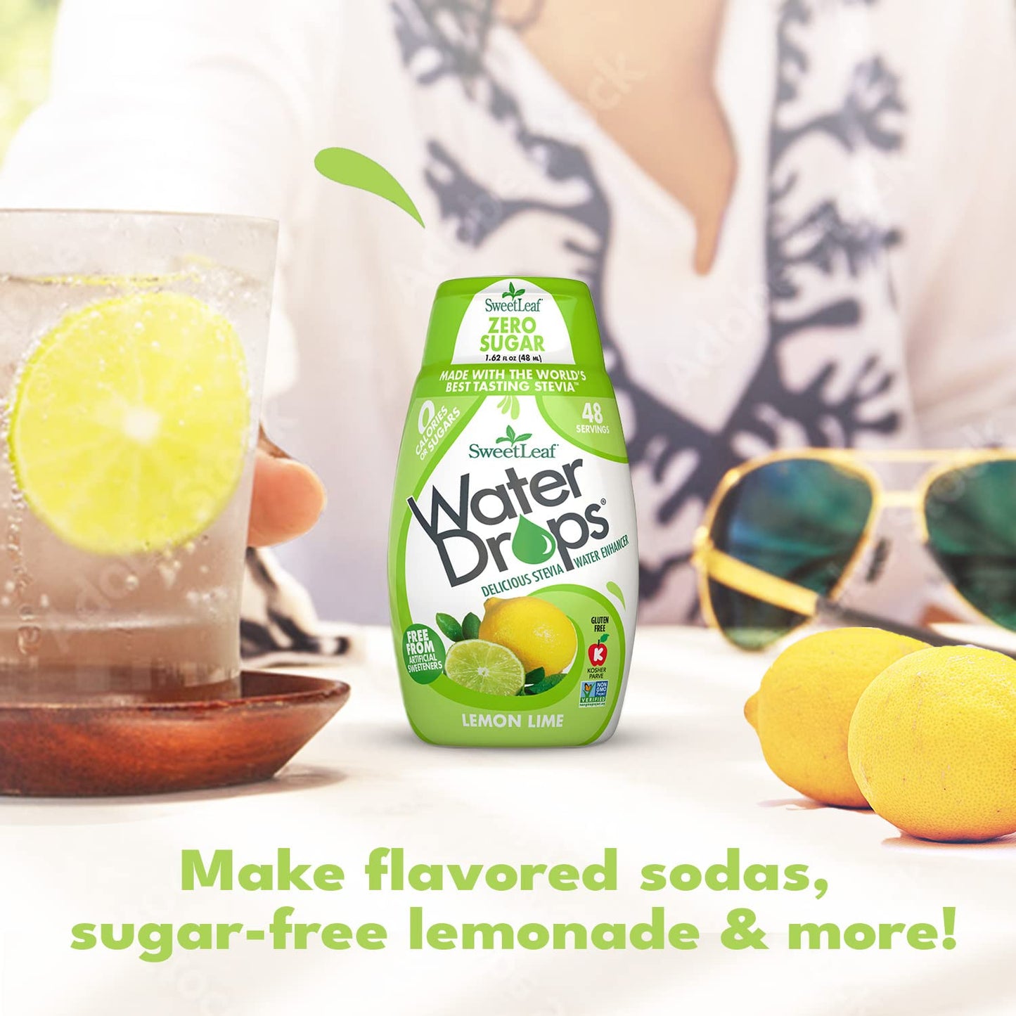 Sweetleaf Water Drops - Lemon Lime Water Enhancer, Sugar Free Sweet Leaf Stevia Water Flavoring Drops, 1.62 Oz Ea (Pack Of 2)