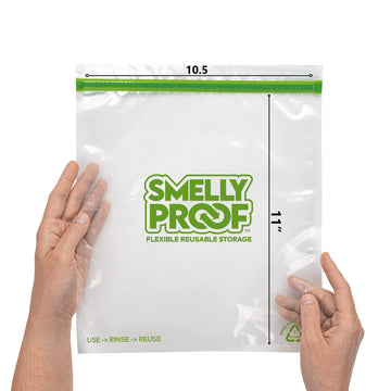 Reusable Storage Bags For Food By Smelly Proof Bags - Made In Usa, Easy Clean, Dishwasher-Safe, Peva & Bpa Free, Xl 3-Mil Thick
