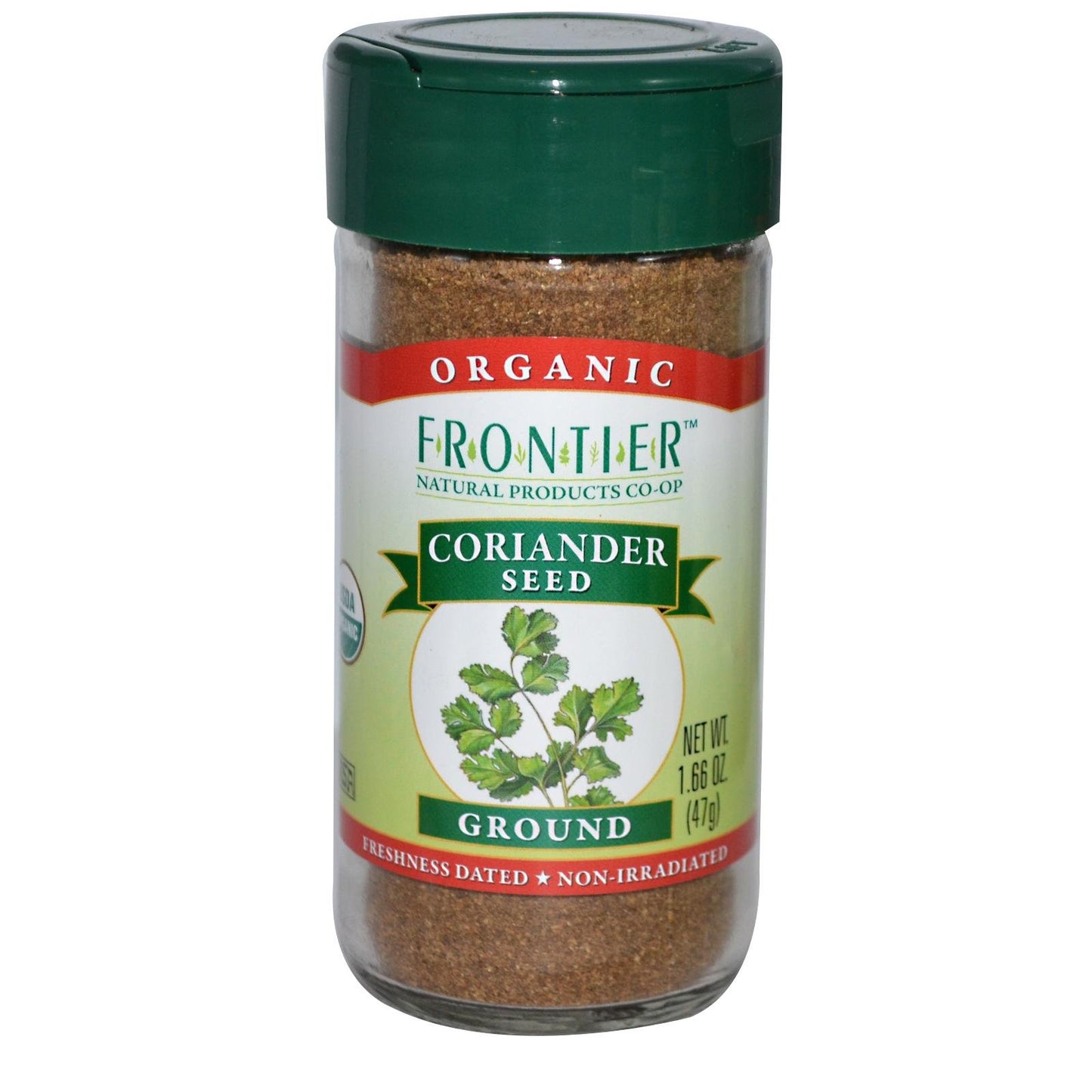 Frontier Co-Op Organic Ground Coriander Seed, 1.66 Ounce Bottle, Rich, Bright Aroma, Slight Citrus Undertones