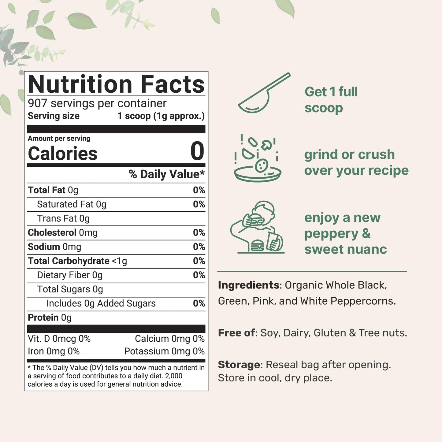 Micro Ingredients Organic Whole Rainbow Peppercorns, 2Lbs | Premium Whole Peppercorns For Grinder Refill | Great For Seasonings, Meats & Vegetables | Additive Free, Non-Gmo, Bulk Supply