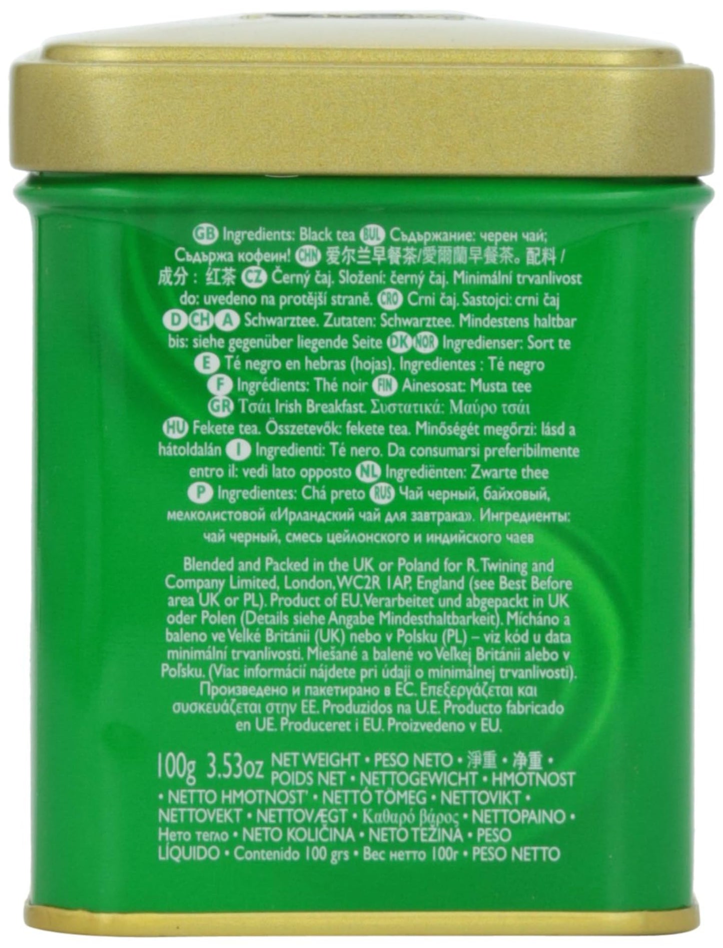 Twinings Of London Irish Breakfast Loose Tea Tin, 3.53 Ounces