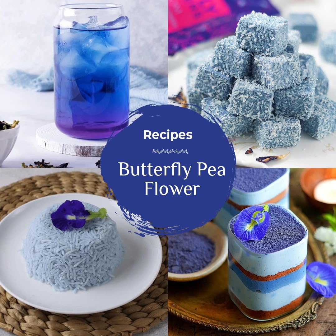 BLUE TEA Butterfly Pea Flower Herbal Tea - Caffeine-Free, Vegan, Non-GMO - 0.70 Oz (Pack of 2) - PET Jar Packaging