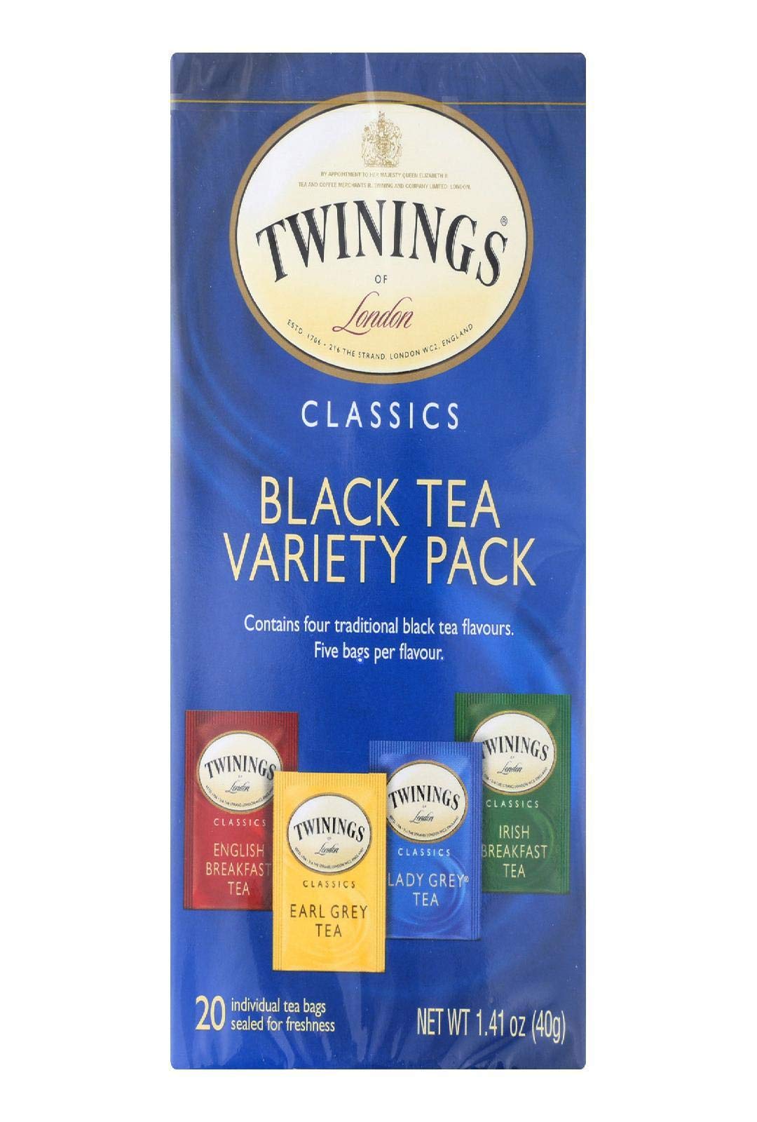Twinings Classic 4 Flavor Variety Pack Tea 20 Count