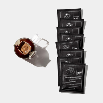 Copper Cow Premium Pour Over Single-Serve Vietnamese Coffee | Classic Black | Includes 8 Coffees