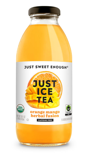 Just Ice Tea Organic Orange Mango Herbal Fusion Tea 16 FZ