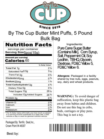 By The Cup Butter Mint Puffs, 2 Pound Bulk Bag