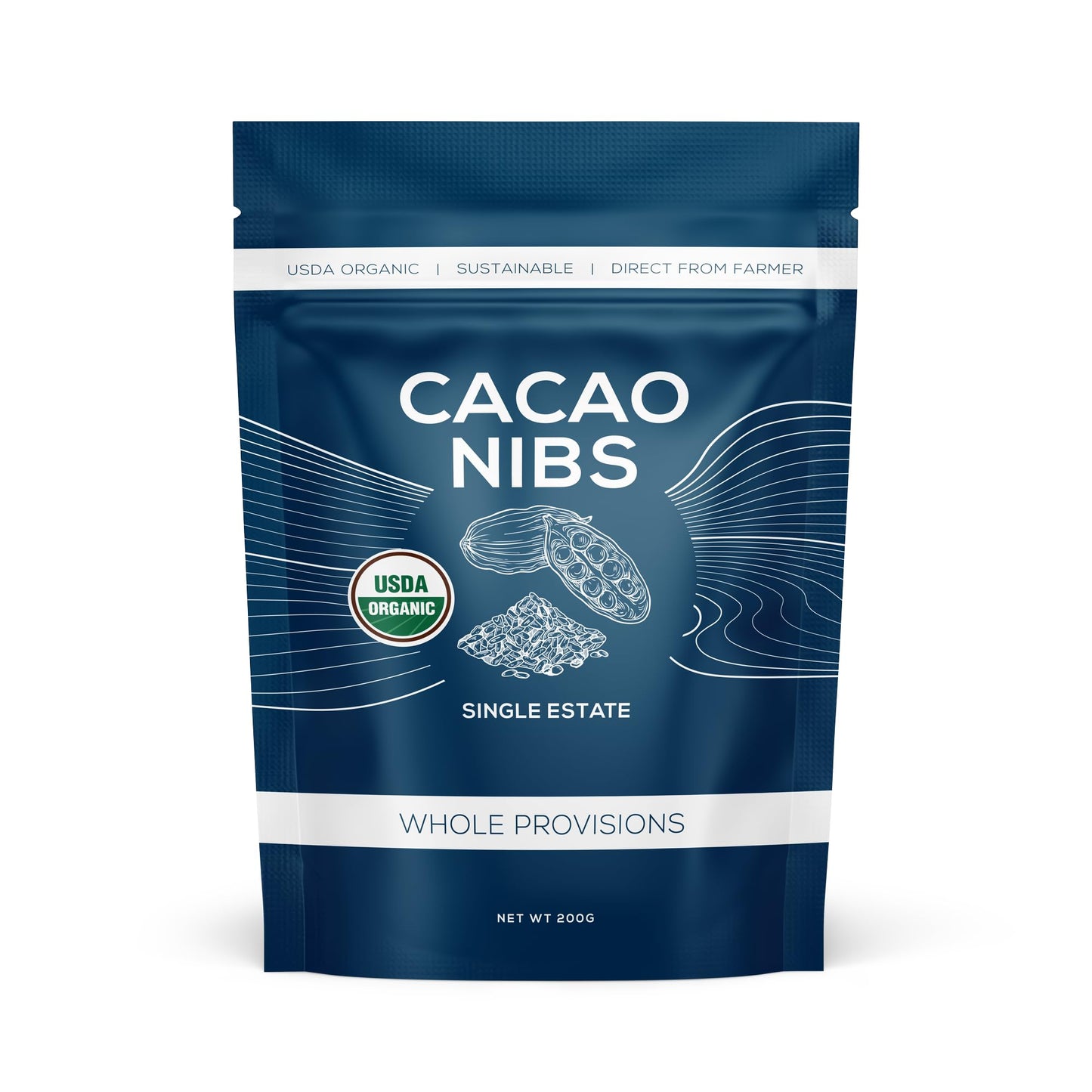 One Farm By Waayb Organic Cacao Nibs, Single Estate, Non-Gmo, Fair-Trade, Vegan, Gluten Free, 100% Raw Rizek Cacao Nibs In Resea