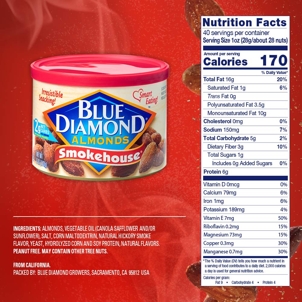 Blue Diamond Almonds Original Smokehouse, 6 Ounce (Pack Of 12)
