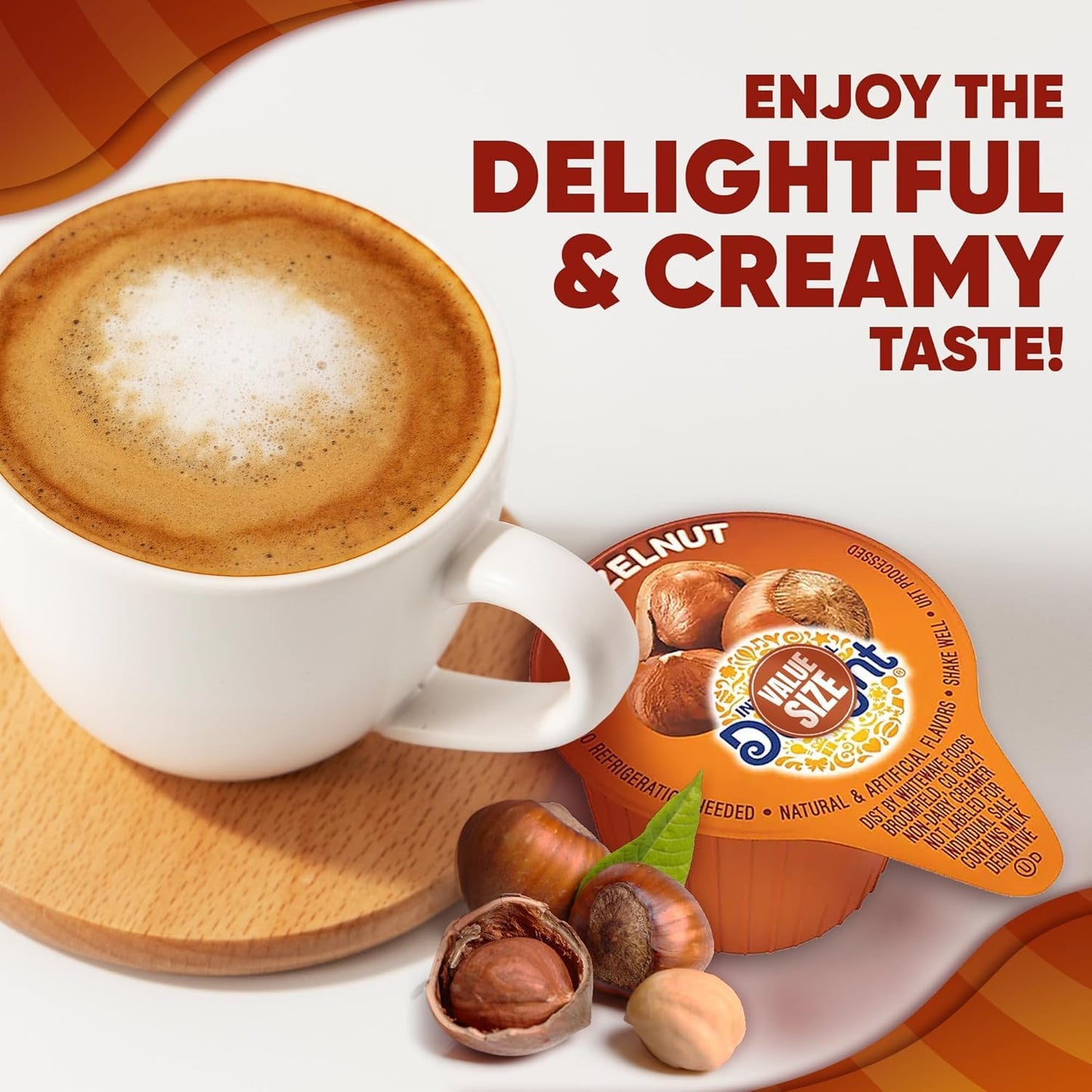 Hazelnut Coffee Creamer Singles, 192 Creamer Singles Included Great For Offices, Restaurants, Coffee, Bar, Gift And Homes