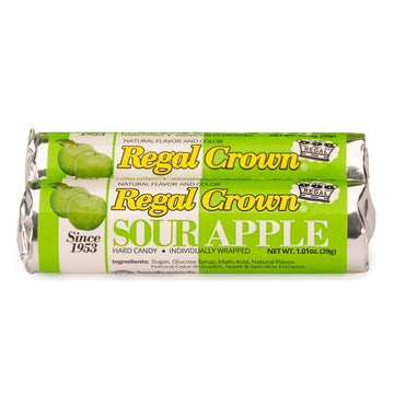 Regal Crown Roll Sour Candy Variety Pack, 8 Count - Sour Grape, Apple, Lemon & Cherry by The Hampton Candy Company
