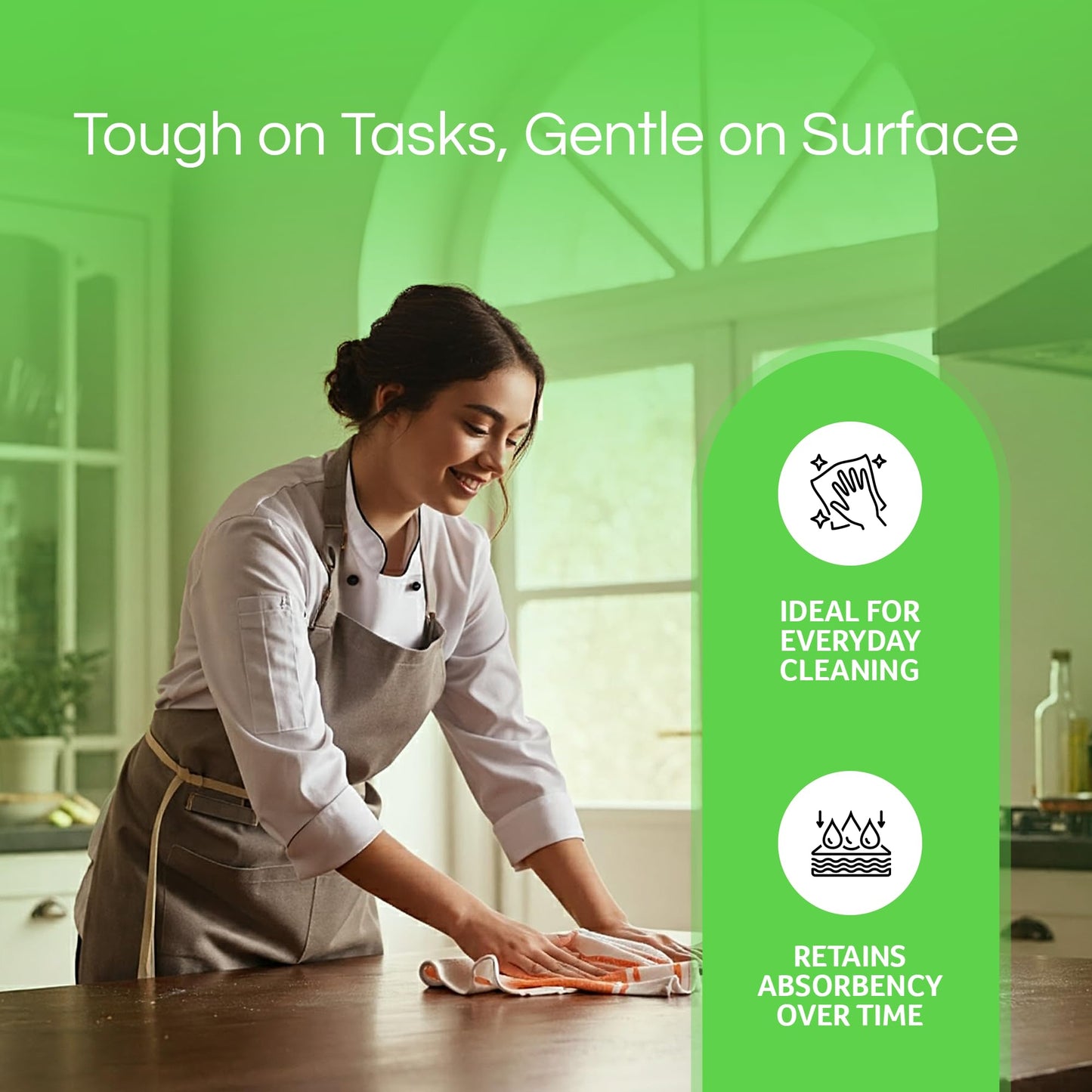 Towels N More 24 Gold Stripe Cleaning Towels For Kitchen, 16X19 Bar Mop Dish Towels - 30Oz Commercial Grade Cotton Absorbent Reu