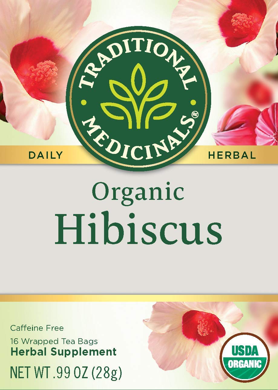 TRADITIONAL MEDICINALS TEA HIBISCUS ORG, 16 BG, PK- 6
