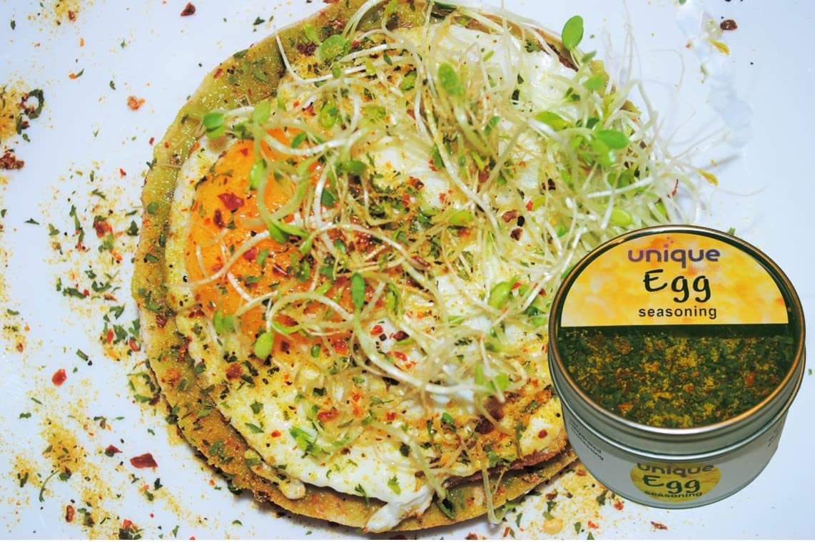 Unique Flavors Egg Seasoning Gourmet Topping, 2.2 oz Tin Can, Perfect for Scrambled Eggs