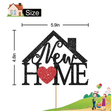 New Home Cake Topper, Family Themed Party Cake Decor, Welcome Home / House Warming / Home Sweet Home Party Decoration Supplies -