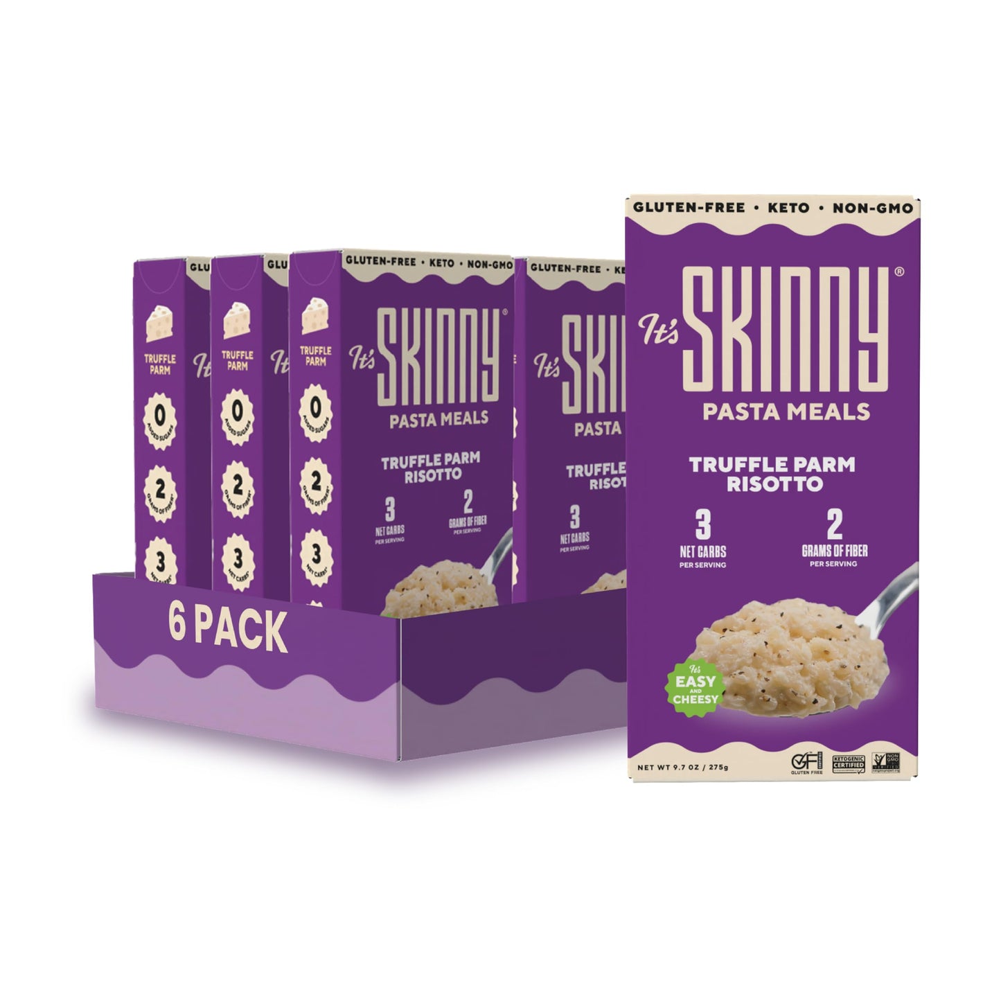 Its Skinny Truffle Parm Risotto - Low Carb Pasta, Gluten Free, Non-GMO, Keto-Friendly, Only 3 Net Carbs & 2g of Fiber per Servin