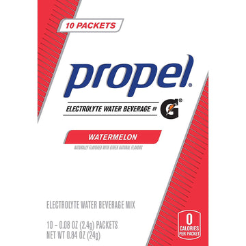 Propel Powder Packets Watermelon With Electrolytes Vitamins And No Sugar, 50 Count, 10 Count (Pack Of 5)