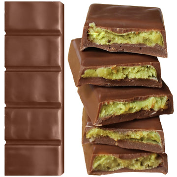Mini Dubai Chocolate (Pack Of 6) Kunafa Pistachio Bar- 27Gr Total 0.35 Pounds.-, Perfect For Gifting, Fresh Daily Production 6 P