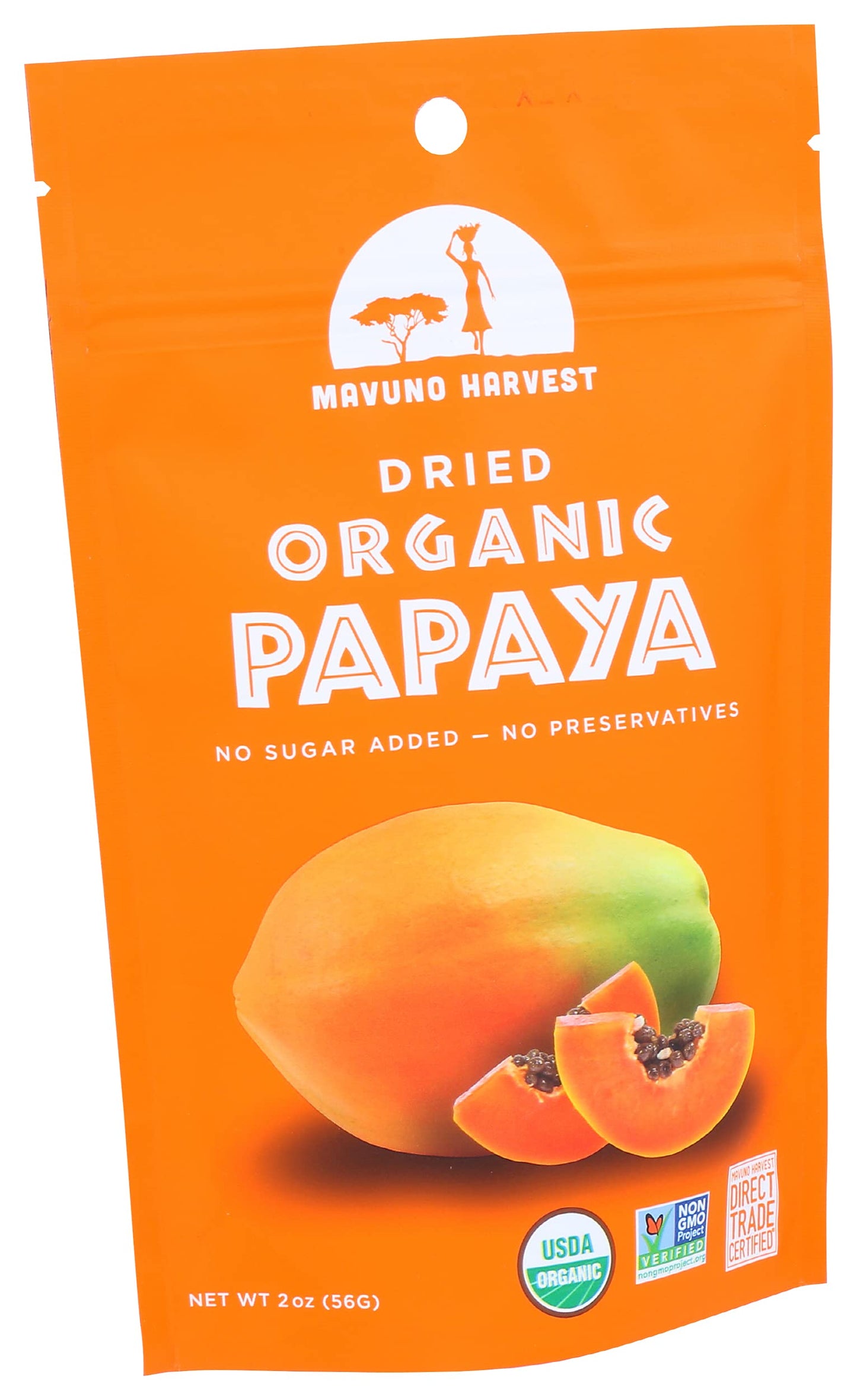 Mavuno Harvest Dried Papaya, Organic, 2 Oz
