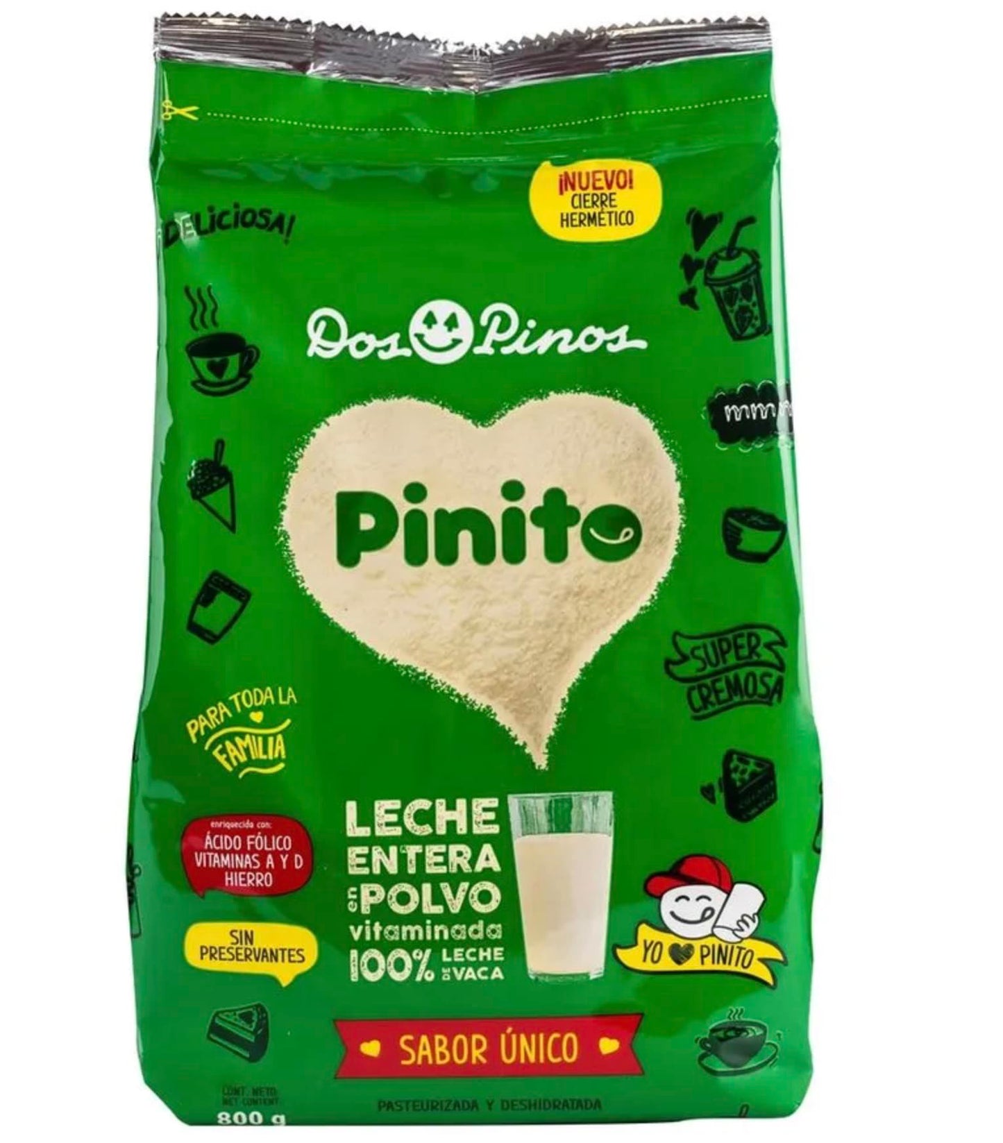 Dos Pinos Leche Pinito - Leche Entera En Polvo 800 G (28.2 Oz) | Whole Milk Powder | Instant?Nea Nutritiva Y Cremosa- Los Pinos