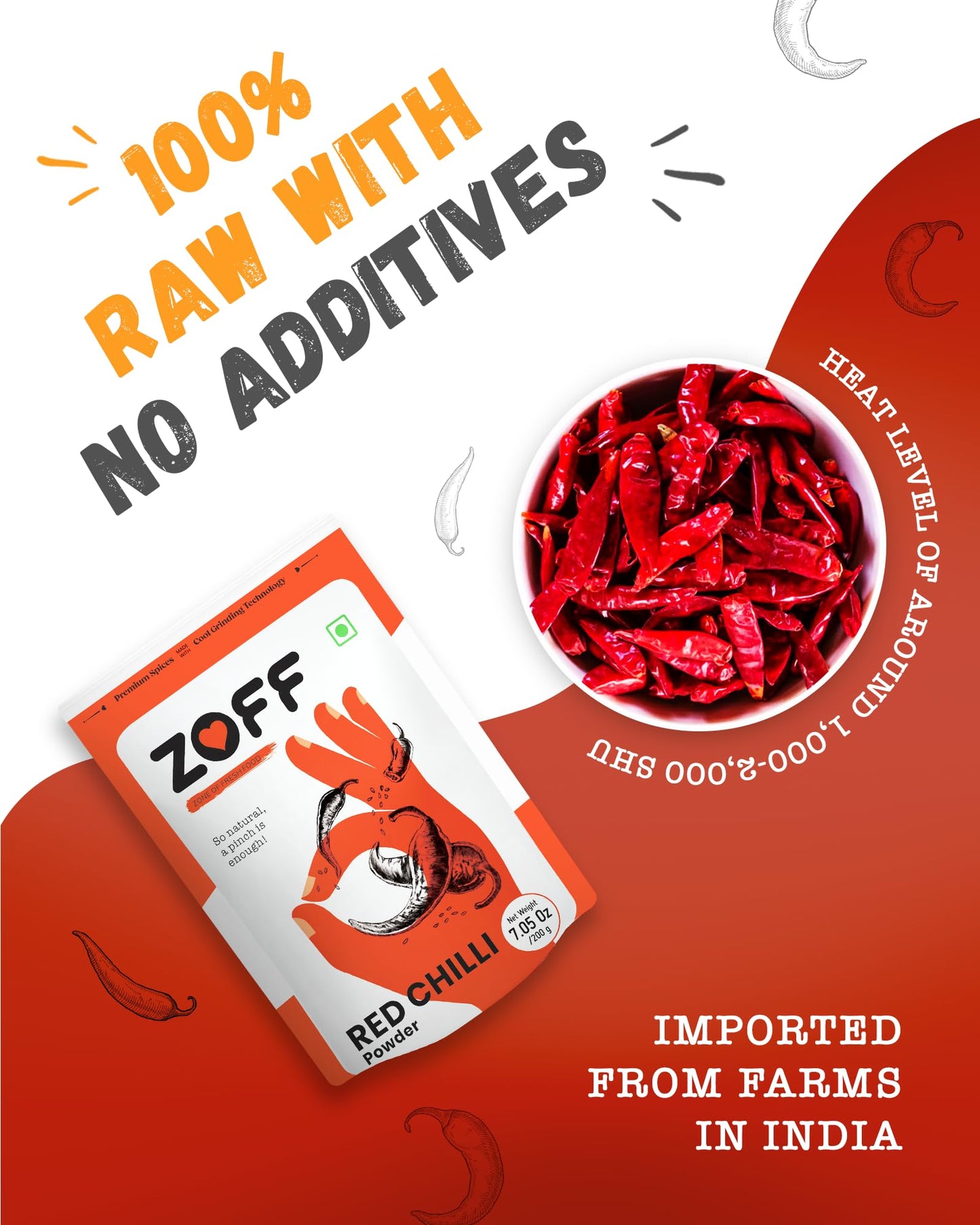 Zoff Red Chilli Powder | Lal Mirch Powder | Net Weight 200 G