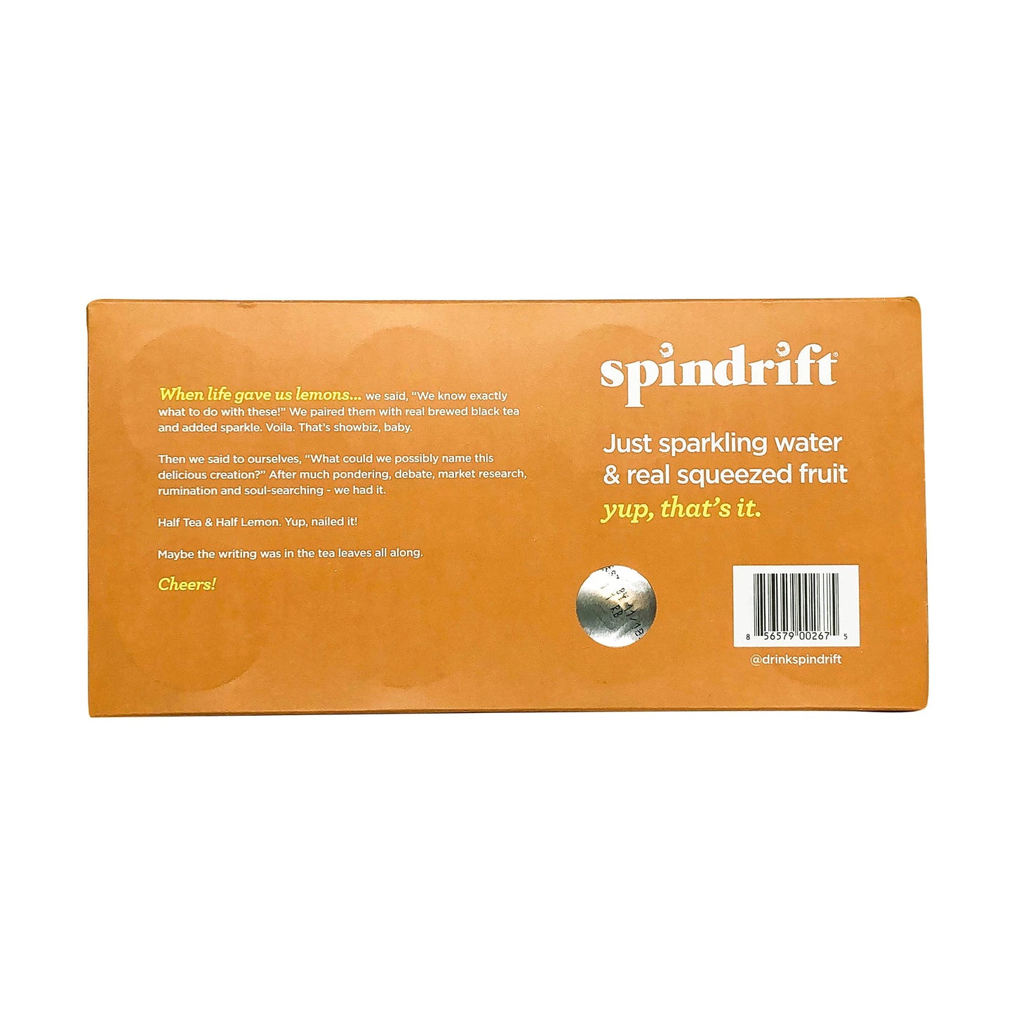 SPINDRIFT HALF TEA & HALF LEMON SPARKLING WATER CAN IN BOX 8 CT 96 OZ - 0856579002671