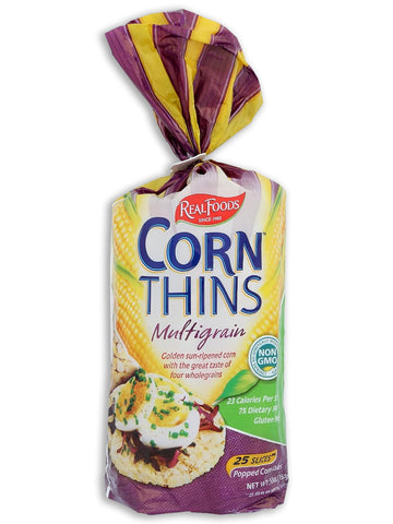 Real Foods Organic Multigrain Corn Thins, 5.3 Ounce - 6 Per Case.