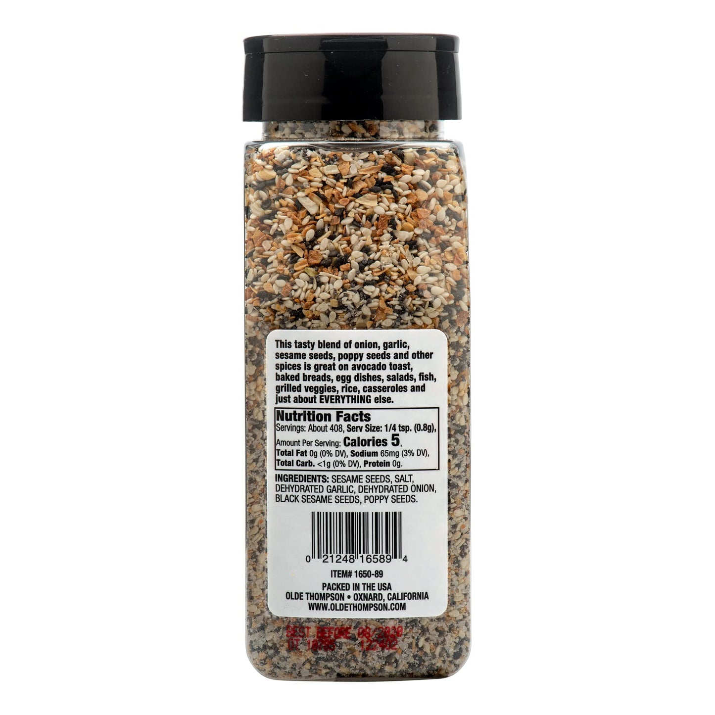 Olde Thompson Everything Bagel Seasoning, 11.5oz - Must have Kitchen Essential, Pantry or Spice Rack Necessity, Great topping fo