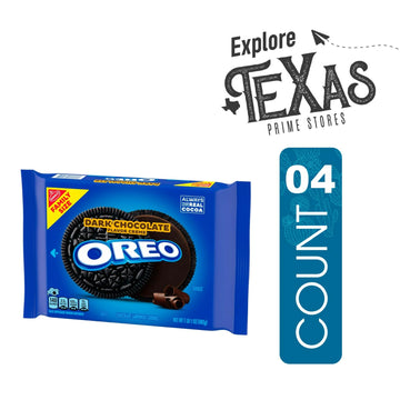 Oreo Flavored 4- Pack Of Dark Chocolate Sandwich Cookies, Family Size Pouch 17 Oz + 1 Freebie By Lavinia Essentials