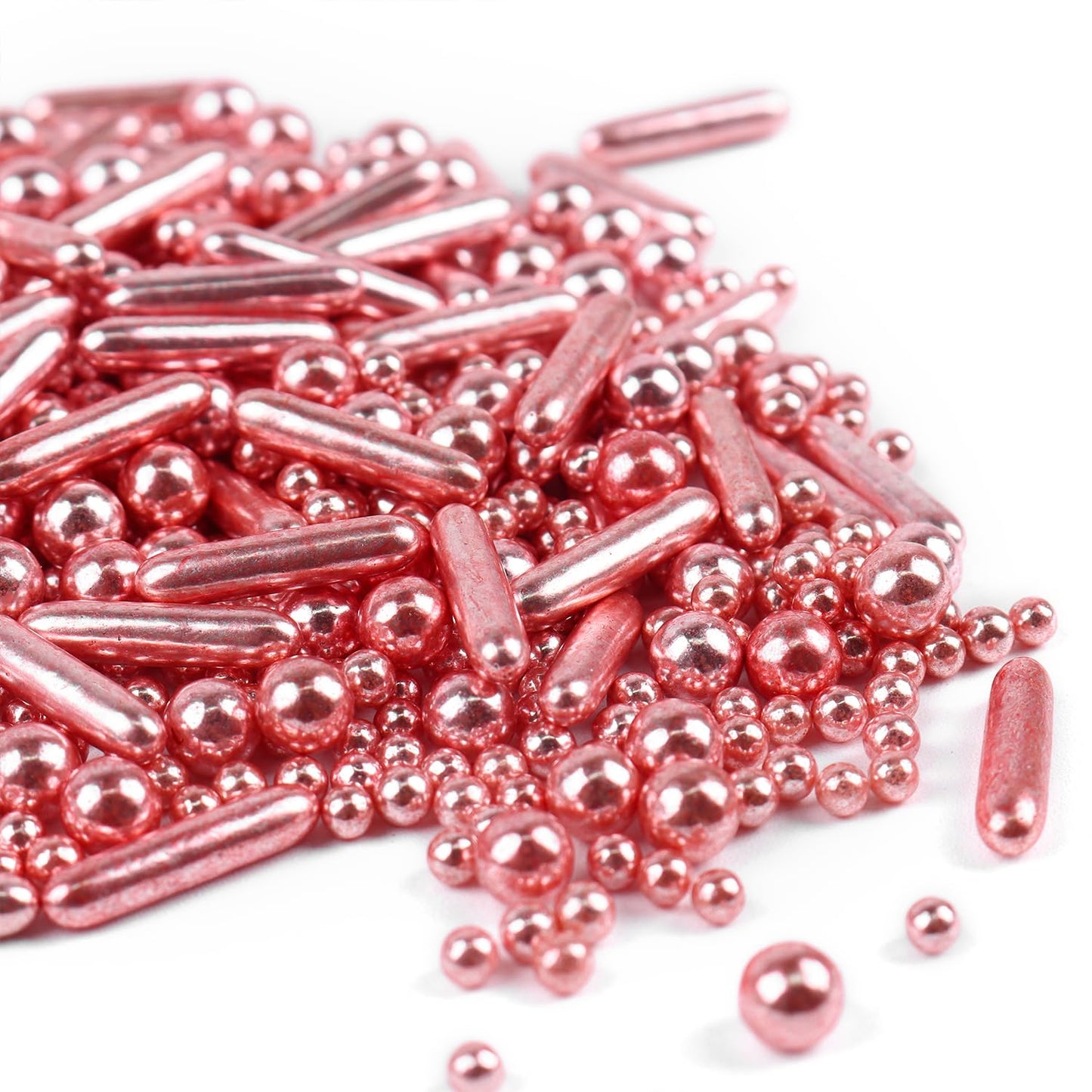 Rose Gold Sprinkles For Cake Decorating 7 Ounces, Rose Pearl Sugar Cupcake Toppings, Cookies, Ice Cream, 7Ounces Cake Decoration