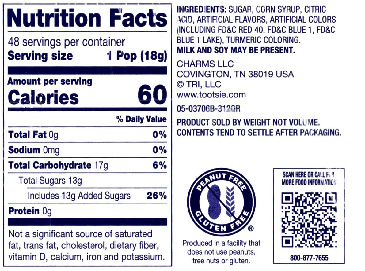 Charms Sweet Pops,48Ct,30 Oz