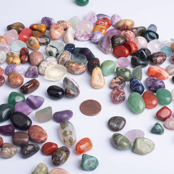 Sigmntun Polished Stone Set - 72 Pcs Handpicked Natural Tumbled Stones And Crystals Bulk For Healing, Reiki, Meditation, Witchcr