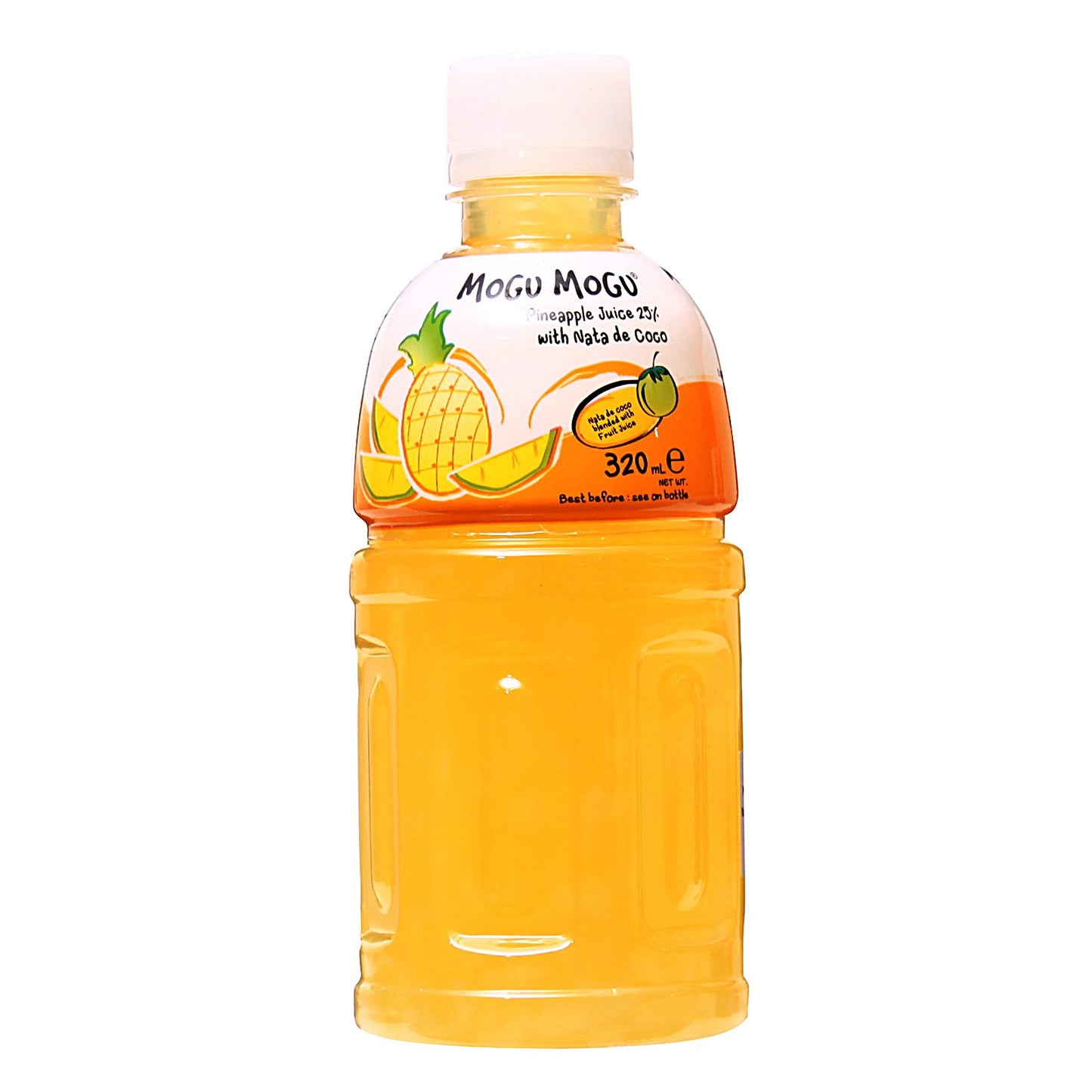 Mogu Mogu Juice with Nata De Coco, Pineapple, 10.8oz (Pack of 6)