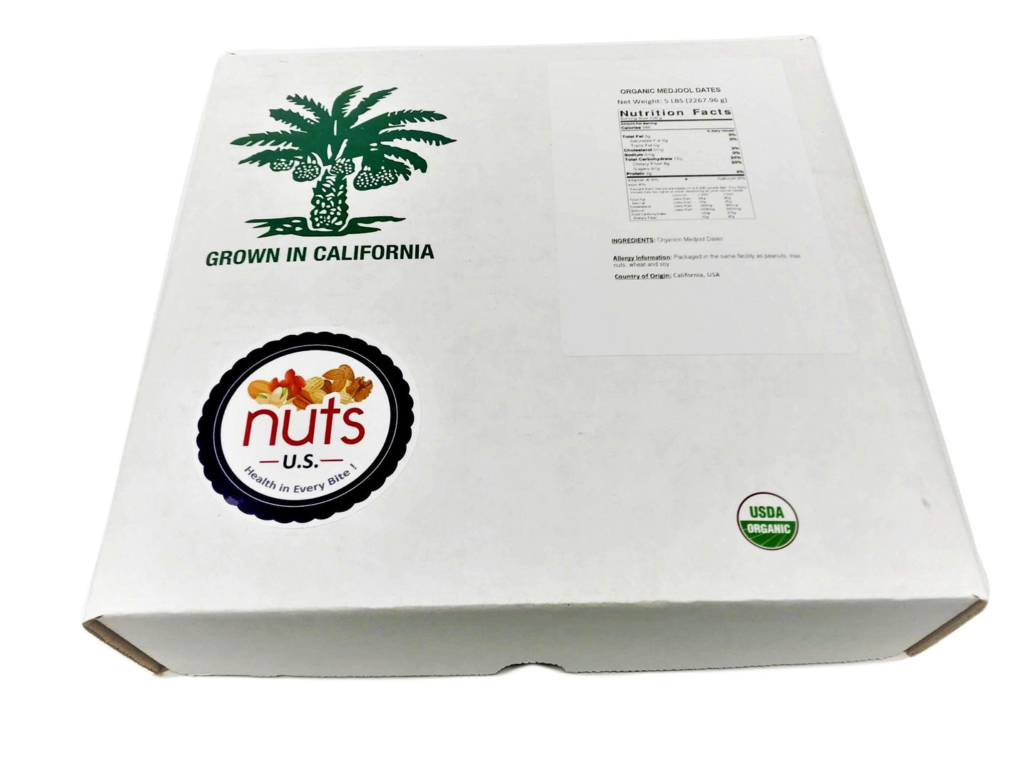NUTS - U.S. Organic Medjool Dates, No Added Sugar, Sweet Flavor, 5 LBS