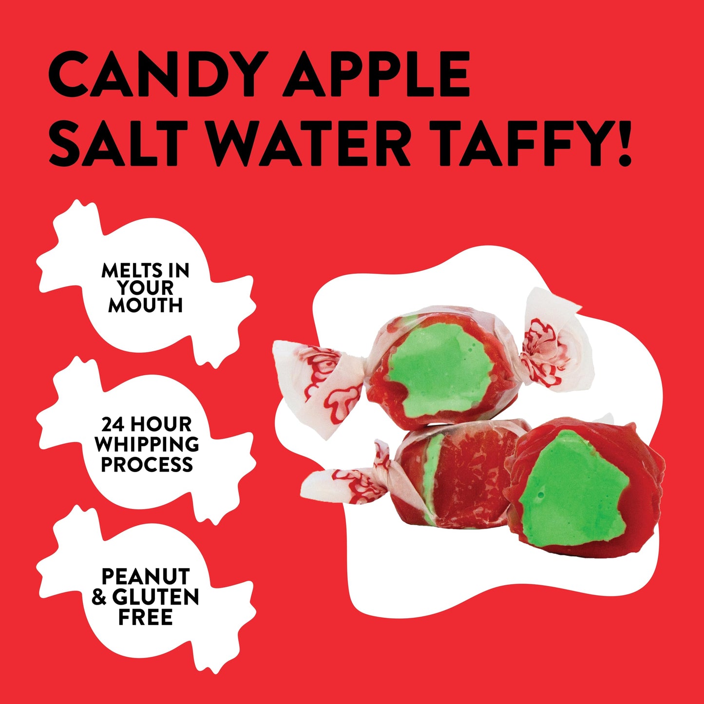 Taffy Town Saltwater Taffy, Candy Apple, 2.5Lb