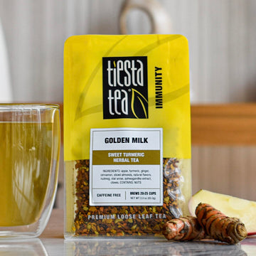 Tiesta Tea - Golden Milk - Sweet Turmeric Herbal Tea - Loose Leaf Tea Blend - Non-Caffeinated Herbal Tea - Make Hot Or Iced Tea