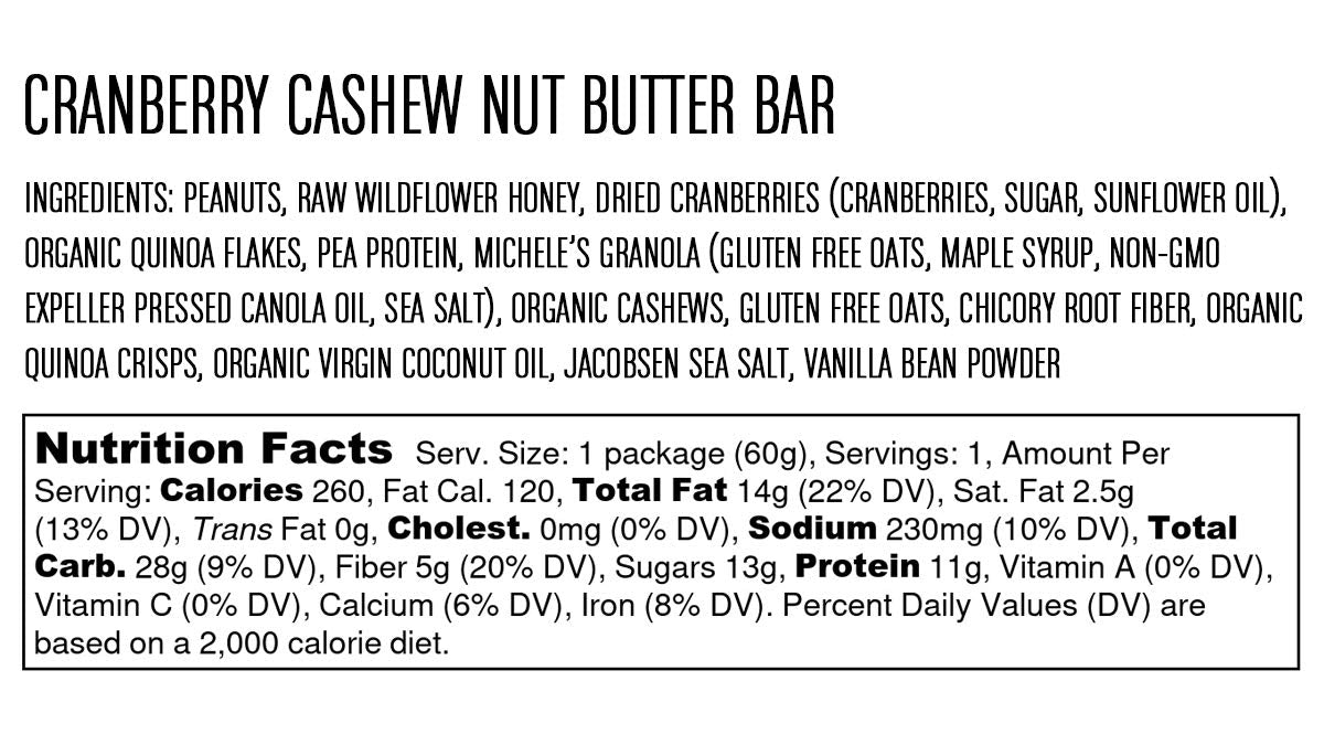 Big Spoon Roasters Cranberry Cashew Nut Butter Bars - High Protein Bars With Non-Gmo Pea Protein - Energy Bars With Peanut & Cas