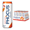 CLEAR CUT PHOCUS Caffeinated Sparkling Water, Blood Orange, 75mg Caffeine, Zero Sugar, 11.5 fl oz Cans, Pack of 12
