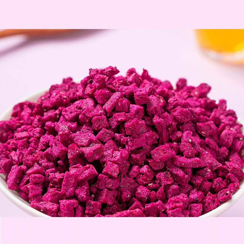 Mkostlich Freeze-dried Dragon Fruit, 200g/2x3.52oz Dragon Fruit Snacks with 1 Ingredients, No Sugar Added, Dragonfruits Cube for