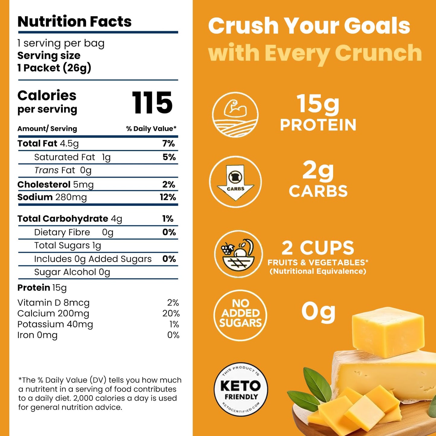 Schoolyard Snacks Cheddar Cheese Protein Puffs - Gluten Free, Low Carb, 15g Protein, 12 Pack, 0.91 Ounce Each