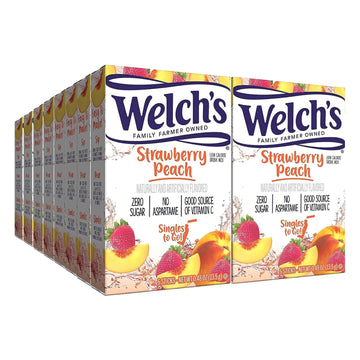 Welch'S Strawberry Peach Singles To Go Drink Mix, 0.48 Oz (Pack Of 16)