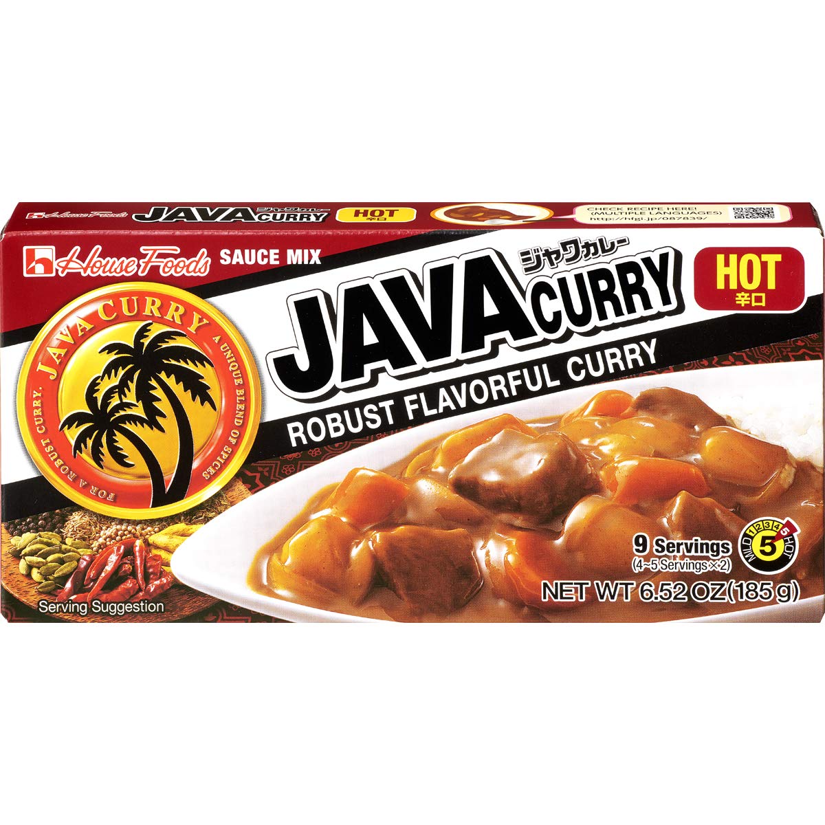 House Foods Java Curry Hot, 6.52 Ounce (Pack Of 10)