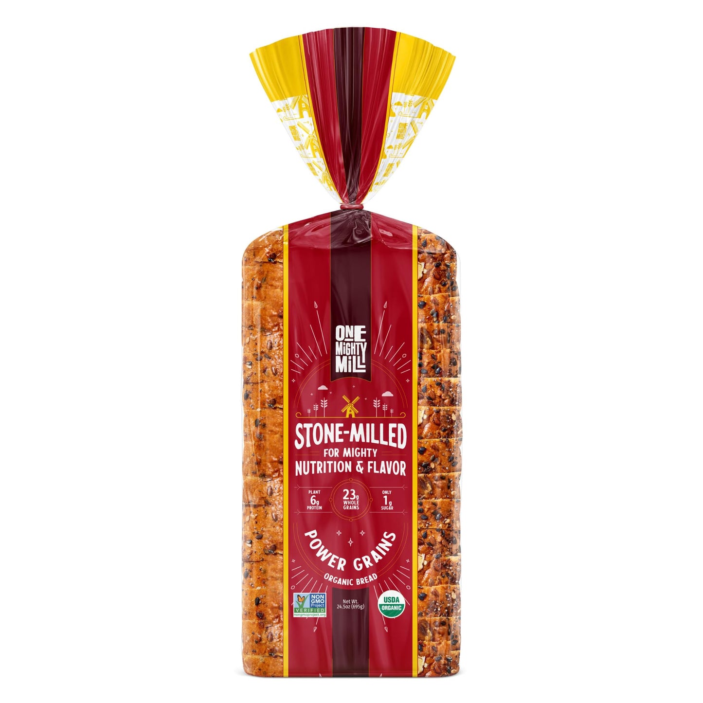 ONE MIGHTY MILL Organic 100% Power Grains Bread, 24.5 OZ