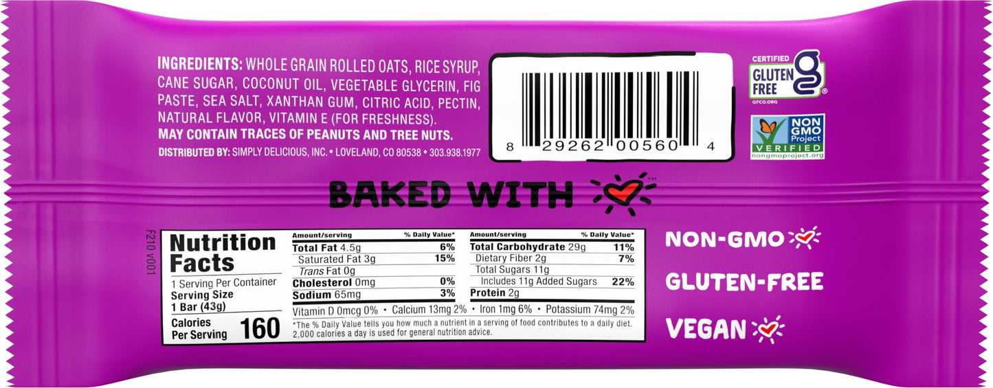 Bobos Fig Bar (30, Original Fig), Soft Baked, Non-GMO, Vegan, Snack Bar, Gluten Free