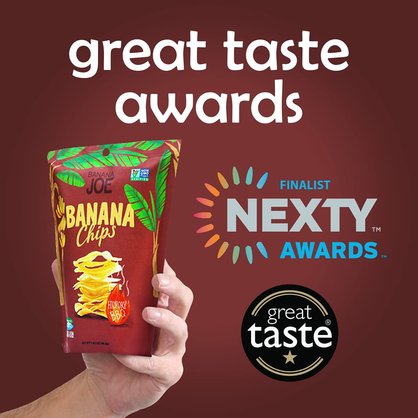 Banana Chips - Dried Bananas Gluten Free Chips (Hickory Bbq) Dehydrated Fruits Healthy Chips Snacks For Adults & Kids - Vegan Pa