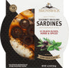 Brunswick Wild Caught Gourmet Brisling Sardines in Olive Oil, 4.23 oz Can, Mediterranean Style with Black Olives, 13g Protein per Serving