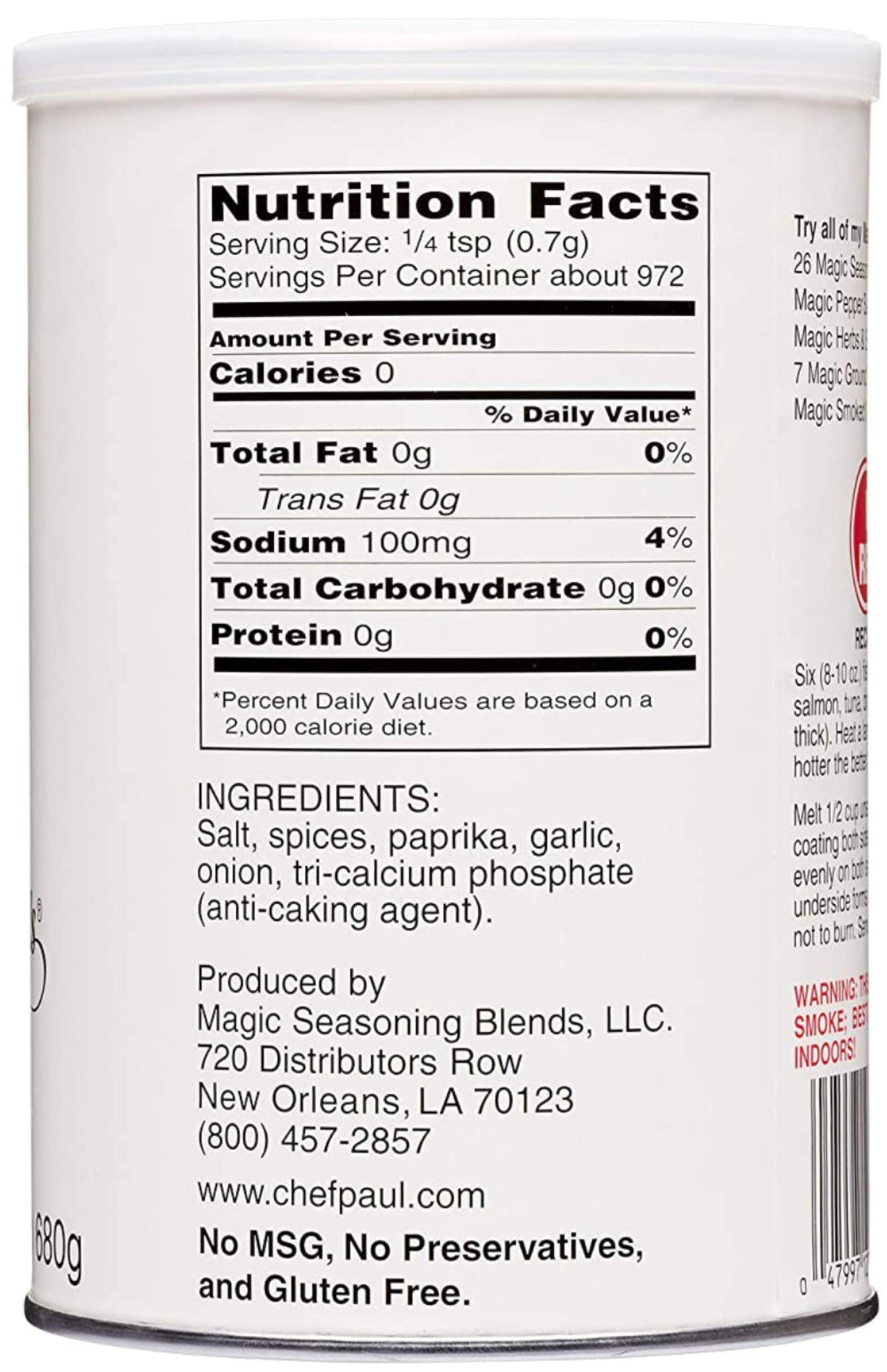 Chef Paul Blackened Redfish Magic Seasoning, 24-Ounce Canisters (Pack Of 2)