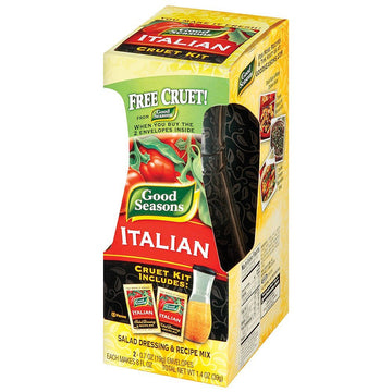 Good Seasons Salad Dressing and Recipe Mix With Cruet, Italian, 2 Count (Pack of 1)