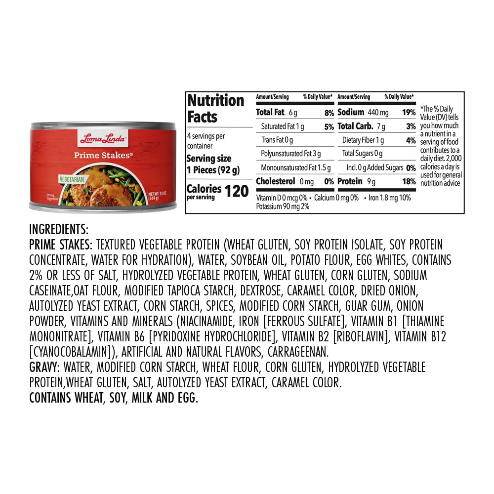 Loma Linda - Plant Based Meats (Prime Stakes (13oz.), 6 Pack)